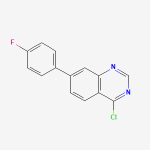 molecular formula C14H8ClFN2 B11857384 4-Chloro-7-(4-fluorophenyl)quinazoline 