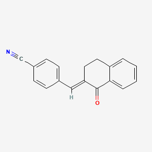 molecular formula C18H13NO B11857386 4-((1-oxo-3,4-Dihydronaphthalen-2(1H)-ylidene)methyl)benzonitrile 