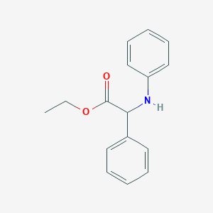 molecular formula C16H17NO2 B11857411 Phenyl-phenylamino-acetic acid ethyl ester CAS No. 5634-58-2
