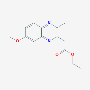molecular formula C14H16N2O3 B11857502 Ethyl 2-(7-methoxy-3-methylquinoxalin-2-yl)acetate 
