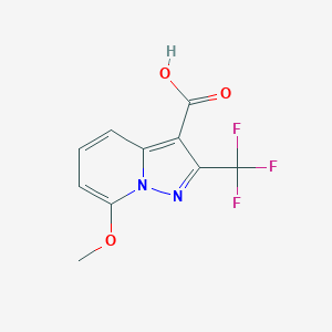 molecular formula C10H7F3N2O3 B11857506 7-Methoxy-2-(trifluoromethyl)pyrazolo[1,5-A]pyridine-3-carboxylic acid 