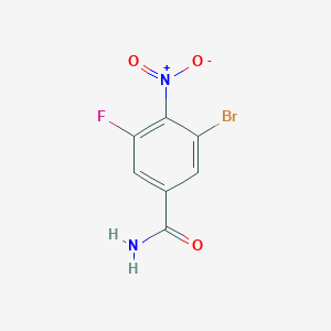 molecular formula C7H4BrFN2O3 B11857551 3-Bromo-5-fluoro-4-nitrobenzamide 