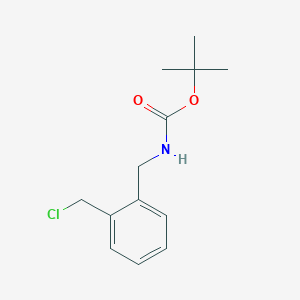 molecular formula C13H18ClNO2 B11857758 tert-Butyl 2-(chloromethyl)benzylcarbamate 