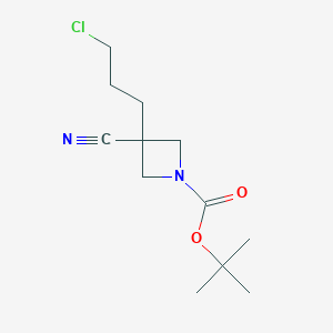molecular formula C12H19ClN2O2 B11857765 tert-Butyl 3-(3-chloropropyl)-3-cyanoazetidine-1-carboxylate 
