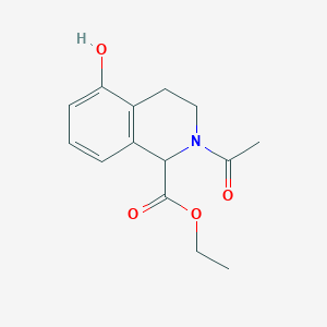 molecular formula C14H17NO4 B11857790 Ethyl 2-acetyl-5-hydroxy-1,2,3,4-tetrahydroisoquinoline-1-carboxylate CAS No. 92246-59-8