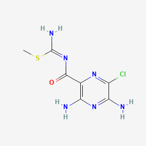 molecular formula C7H9ClN6OS B11857798 Methyl (3,5-diamino-6-chloropyrazine-2-carbonyl)carbamimidothioate 
