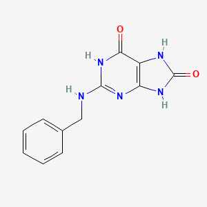 molecular formula C12H11N5O2 B11857938 2-(Benzylamino)-1H-purine-6,8(7H,9H)-dione 