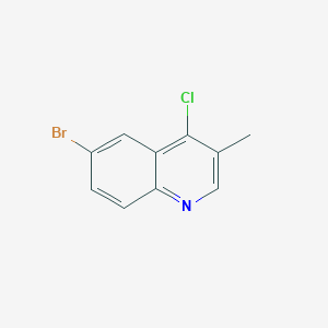molecular formula C10H7BrClN B11857999 6-Bromo-4-chloro-3-methylquinoline 