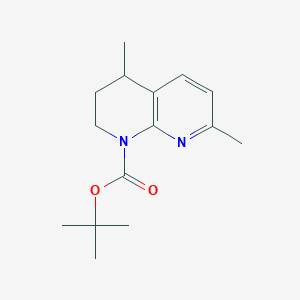 molecular formula C15H22N2O2 B11858038 Tert-butyl 4,7-dimethyl-3,4-dihydro-1,8-naphthyridine-1(2H)-carboxylate 