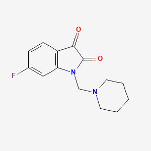 molecular formula C14H15FN2O2 B11858096 1H-Indole-2,3-dione, 6-fluoro-1-(1-piperidinylmethyl)- CAS No. 141542-60-1