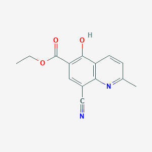 molecular formula C14H12N2O3 B11858099 Ethyl 8-cyano-5-hydroxy-2-methylquinoline-6-carboxylate CAS No. 93638-99-4