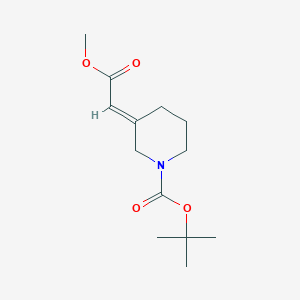 molecular formula C13H21NO4 B11858213 tert-butyl (3E)-3-(2-methoxy-2-oxoethylidene)piperidine-1-carboxylate 