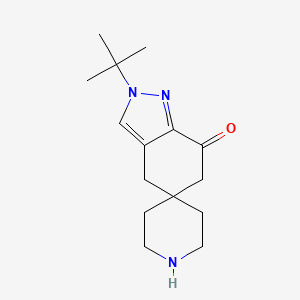 molecular formula C15H23N3O B11858248 2-(tert-Butyl)-4,6-dihydrospiro[indazole-5,4'-piperidin]-7(2H)-one 