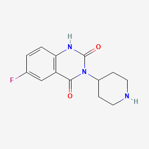 molecular formula C13H14FN3O2 B11858332 6-Fluoro-3-(piperidin-4-yl)quinazoline-2,4(1H,3H)-dione 