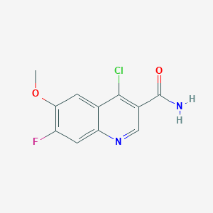 molecular formula C11H8ClFN2O2 B11858350 4-Chloro-7-fluoro-6-methoxyquinoline-3-carboxamide 