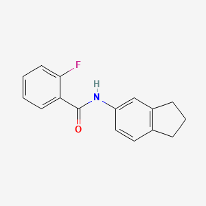molecular formula C16H14FNO B11858642 N-(2,3-dihydro-1H-inden-5-yl)-2-fluorobenzamide CAS No. 746614-43-7
