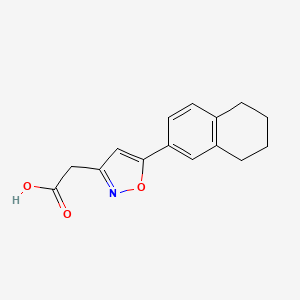 molecular formula C15H15NO3 B11858645 2-(5-(5,6,7,8-Tetrahydronaphthalen-2-yl)isoxazol-3-yl)acetic acid 
