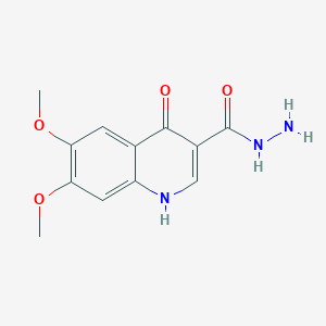 molecular formula C12H13N3O4 B11858656 4-Hydroxy-6,7-dimethoxyquinoline-3-carbohydrazide 