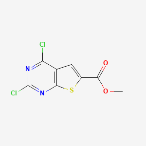 molecular formula C8H4Cl2N2O2S B11858758 Methyl 2,4-dichlorothieno[2,3-d]pyrimidine-6-carboxylate 
