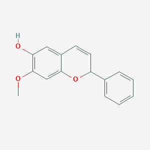molecular formula C16H14O3 B11858800 7-Methoxy-2-phenyl-2H-1-benzopyran-6-ol CAS No. 66821-52-1
