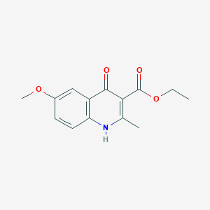 molecular formula C14H15NO4 B11858827 Ethyl 4-hydroxy-6-methoxy-2-methylquinoline-3-carboxylate CAS No. 88960-43-4