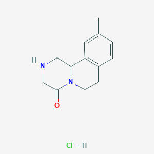 molecular formula C13H17ClN2O B11858833 10-Methyl-2,3,6,7-tetrahydro-1H-pyrazino[2,1-a]isoquinolin-4(11bh)-one hydrochloride 