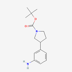 molecular formula C15H22N2O2 B11858890 Tert-butyl 3-(3-aminophenyl)pyrrolidine-1-carboxylate CAS No. 885270-24-6