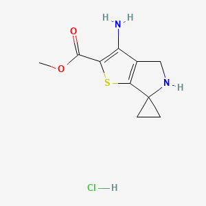 molecular formula C10H13ClN2O2S B11859008 Methyl 3'-amino-4',5'-dihydrospiro[cyclopropane-1,6'-thieno[2,3-c]pyrrole]-2'-carboxylate hydrochloride 