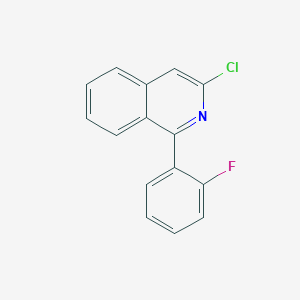 molecular formula C15H9ClFN B11859221 3-Chloro-1-(2-fluorophenyl)isoquinoline CAS No. 89721-09-5