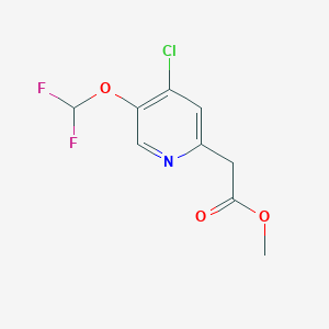 molecular formula C9H8ClF2NO3 B11859358 Methyl 2-(4-chloro-5-(difluoromethoxy)pyridin-2-yl)acetate 