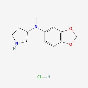 molecular formula C12H17ClN2O2 B11859398 N-(Benzo[d][1,3]dioxol-5-yl)-N-methylpyrrolidin-3-amine hydrochloride 