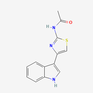 molecular formula C13H11N3OS B11859479 Acetamide, N-[4-(1H-indol-3-yl)-2-thiazolyl]- CAS No. 189011-09-4