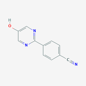 molecular formula C11H7N3O B118596 4-(5-Hydroxypyrimidin-2-yl)benzonitrile CAS No. 150405-59-7