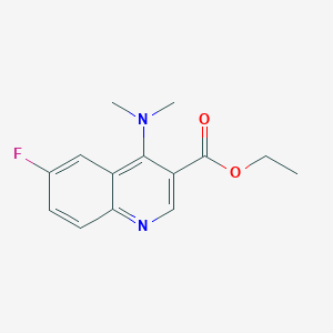 molecular formula C14H15FN2O2 B11859670 Ethyl 4-(dimethylamino)-6-fluoroquinoline-3-carboxylate 