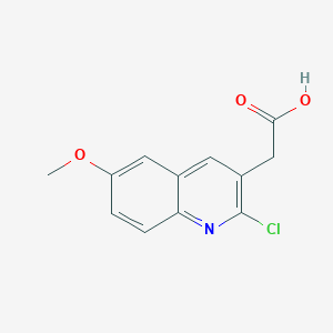 molecular formula C12H10ClNO3 B11859684 2-(2-Chloro-6-methoxyquinolin-3-yl)acetic acid 