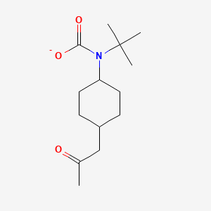 molecular formula C14H24NO3- B11859711 N-tert-butyl-N-[4-(2-oxopropyl)cyclohexyl]carbamate 