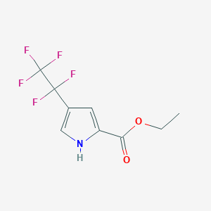 molecular formula C9H8F5NO2 B11859739 Ethyl 4-(perfluoroethyl)-1H-pyrrole-2-carboxylate 