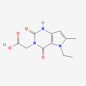 molecular formula C11H13N3O4 B11859830 2-(5-Ethyl-6-methyl-2,4-dioxo-1H-pyrrolo[3,2-d]pyrimidin-3(2H,4H,5H)-yl)acetic acid 