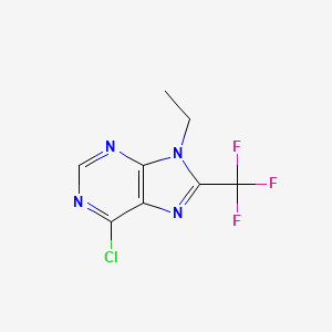 molecular formula C8H6ClF3N4 B11859885 6-Chloro-9-ethyl-8-(trifluoromethyl)-9H-purine 