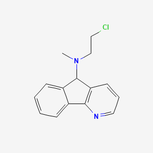 molecular formula C15H15ClN2 B11860063 N-(2-Chloroethyl)-N-methyl-5H-indeno[1,2-B]pyridin-5-amine CAS No. 89971-98-2