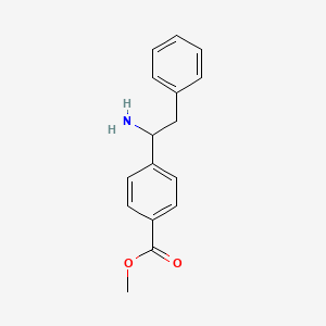 molecular formula C16H17NO2 B11860064 Benzoic acid, 4-(1-amino-2-phenylethyl)-, methyl ester 
