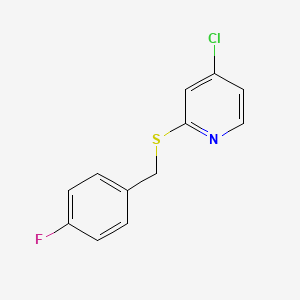 molecular formula C12H9ClFNS B11860158 4-Chloro-2-((4-fluorobenzyl)thio)pyridine CAS No. 1346707-45-6