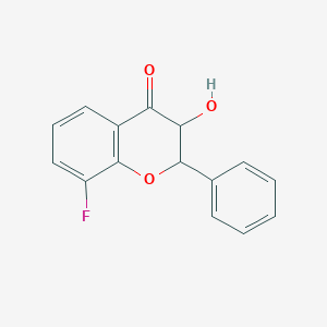 molecular formula C15H11FO3 B11860194 4H-1-Benzopyran-4-one, 8-fluoro-2,3-dihydro-3-hydroxy-2-phenyl- CAS No. 644973-57-9