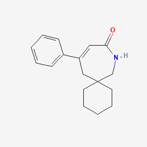 molecular formula C17H21NO B11860205 11-Phenyl-8-azaspiro[5.6]dodec-10-en-9-one CAS No. 88151-78-4