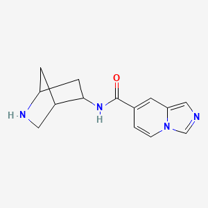molecular formula C14H16N4O B11860238 N-(2-Azabicyclo[2.2.1]heptan-5-yl)imidazo[1,5-a]pyridine-7-carboxamide 