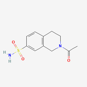 molecular formula C11H14N2O3S B11860259 2-Acetyl-1,2,3,4-tetrahydroisoquinoline-7-sulphonamide CAS No. 31404-59-8