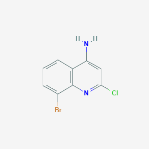 molecular formula C9H6BrClN2 B11860425 8-Bromo-2-chloroquinolin-4-amine CAS No. 1260798-76-2