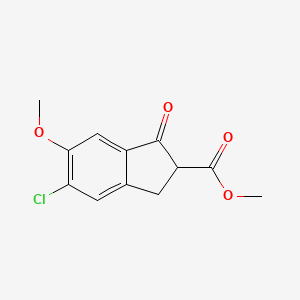 molecular formula C12H11ClO4 B11860430 Methyl 5-chloro-6-methoxy-1-oxo-2,3-dihydro-1H-indene-2-carboxylate 
