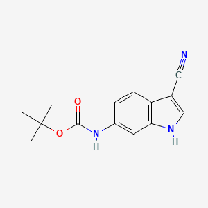 molecular formula C14H15N3O2 B11860442 Tert-butyl (3-cyano-1H-indol-6-YL)carbamate 