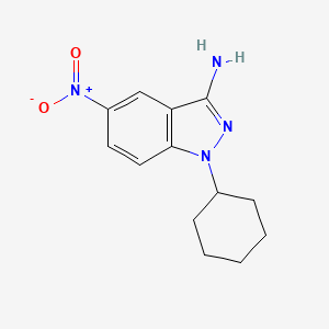 molecular formula C13H16N4O2 B11860465 1-Cyclohexyl-5-nitro-1H-indazol-3-amine 